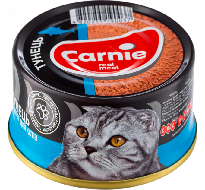 Паштет Carnie мясний з тунцем для дорослих котів 95 г